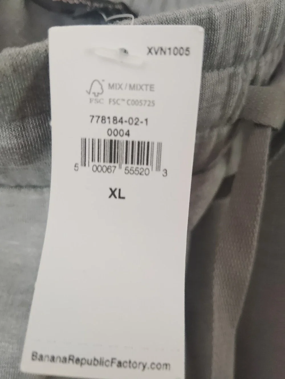 NWT!!Banana Republic Light Gray Men's Joggers. Size XL